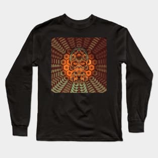 Electroluminated Skull Flower - Chocomint Tangerine Long Sleeve T-Shirt